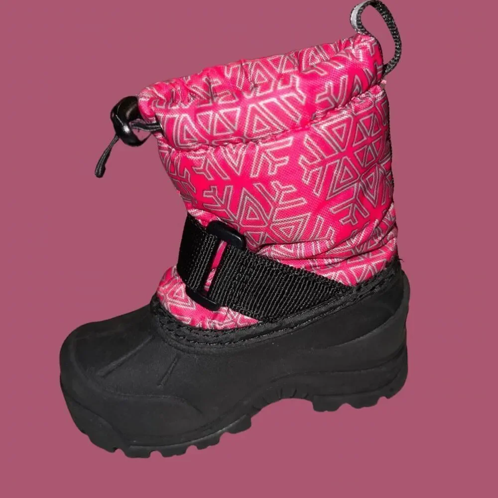 Toddler Northside Winter Boots Adjustable Strap Thinsulate Pink Black 5